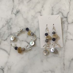 Handmade bracelet and earrings.